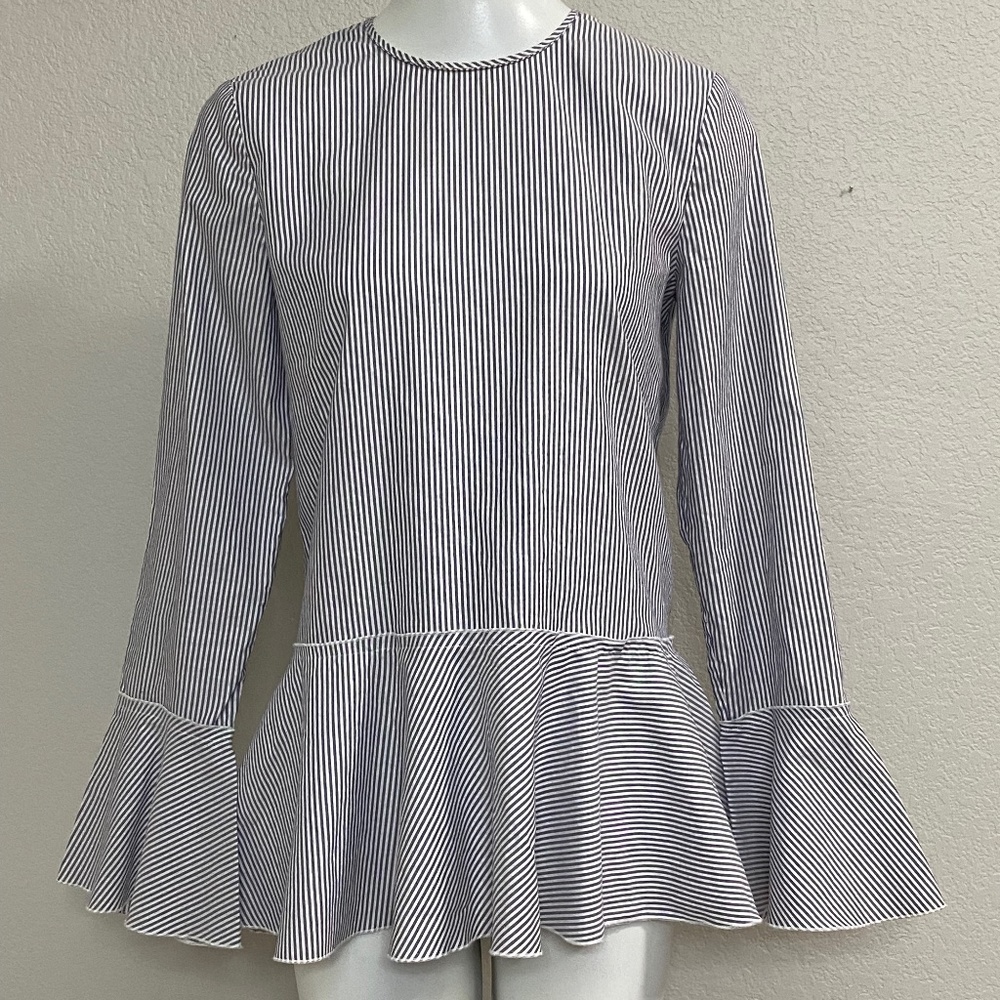 Theory Peplum Stripe Shirt Size Medium